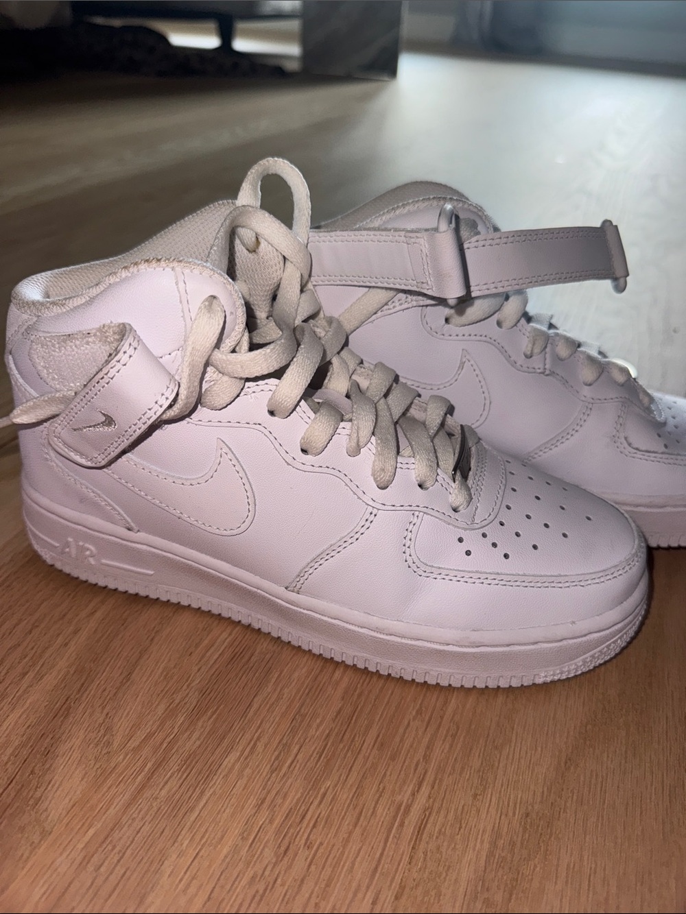 Nike White Women’s High-Top Athletic Sneakers with Ankle Strap